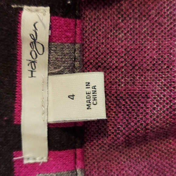 Halogen Geometric Windowpane Print Pencil Skirt Size 4 Pink Grey Black - Picture 10 of 14